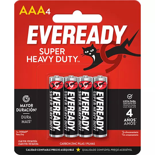 Pila EVEREADY AAA blister con 4 pilas .
