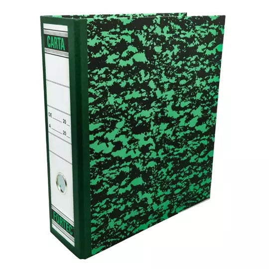 Registrador clásico Fortec carta color v erde marmoleado