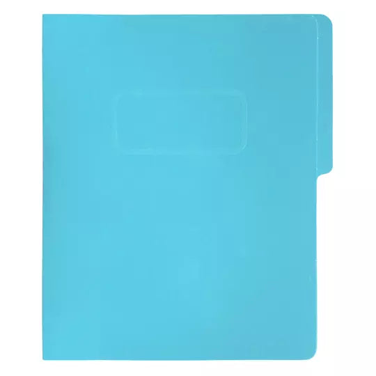 Carpeta pressboard con broche Fortec car ta color azul claro, paquete c/10 pza