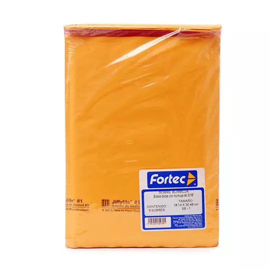 Sobre de burbuja Fortec 18.41 x 30.48 cm paquete con 5 piezas