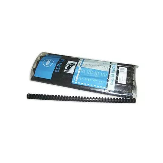 Gusano cerlox GBC plástico negro 1" 38 aros