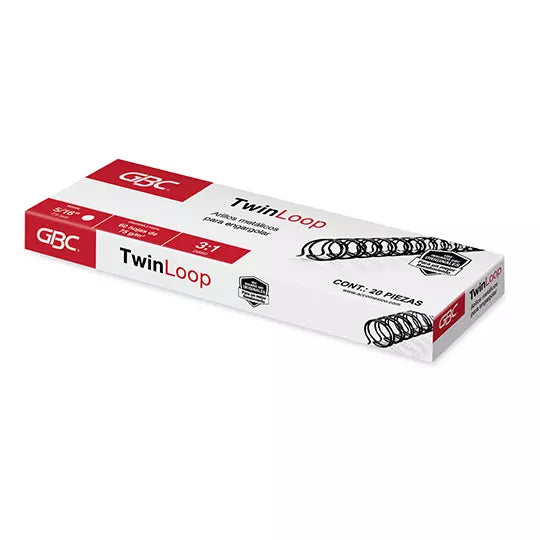 ARILLO METALICO TWIN LOOP COLOR NEGRO DE 5/16 PULGADAS, CAJA CON 20 PZAS