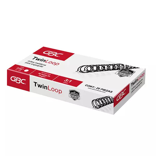ARILLO METALICO TWIN LOOP COLOR NEGRO DE 7/16 PULGADAS, CAJA CON 20 PIEZAS