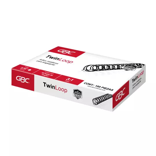 ARILLO METALICO TWIN LOOP COLOR NEGRO DE 5/16 PULGADAS, CAJA CON 100 PIEZAS