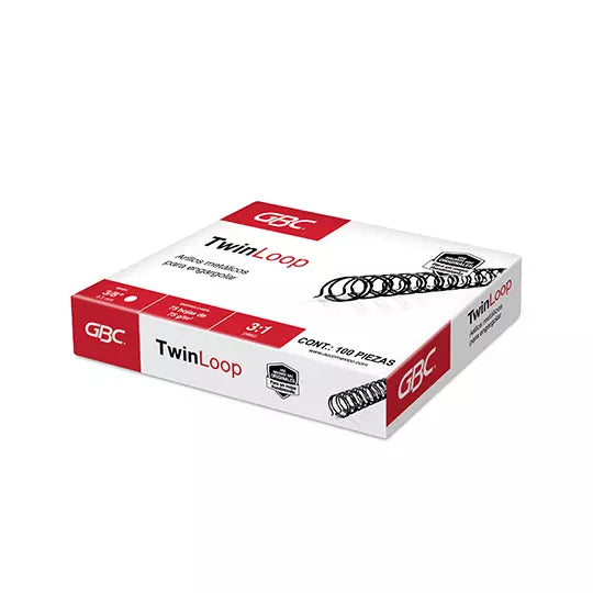 ARILLO METAL TWIN LOOP NEGRO 3/8" GB PAS O 3:1 CAPACIDAD 61-75 HOJAS