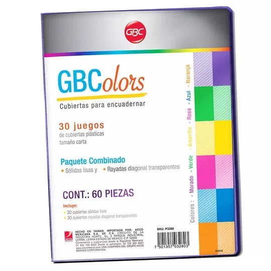 Cubierta tamaño carta olor mixto GBC col ores surtidos
