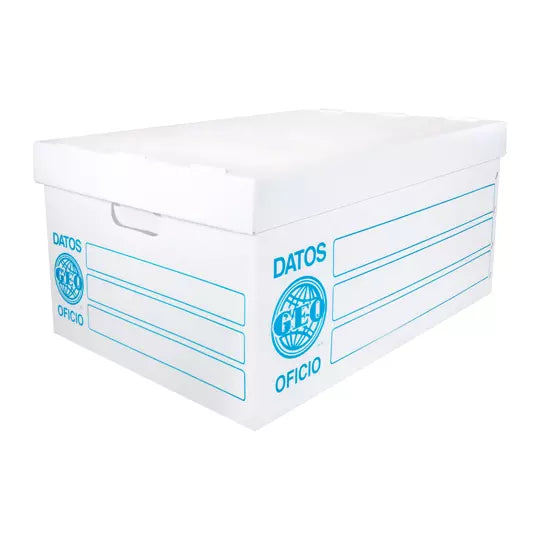 Caja de archivo plástica GEO oficio colo r blanco