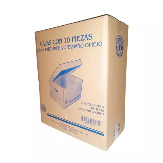 Caja de archivo GEO kraft oficio empaque con 10 pzas