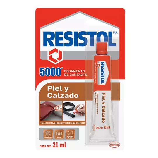 Pegamento de contacto Resistol 5000 Piel y Calzado tubo de 21 ml
