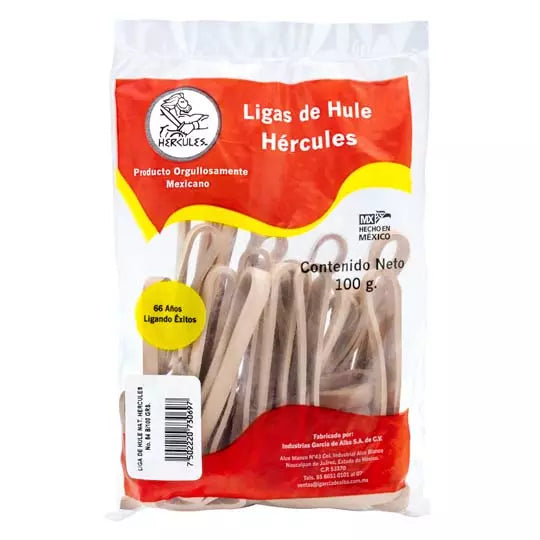 Ligas Hercules de hule natural no. 64. b olsa con 100 gramos
