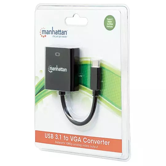 Convertidor USB-C a SVGA H - 1920 x 1080 Supported - Negro