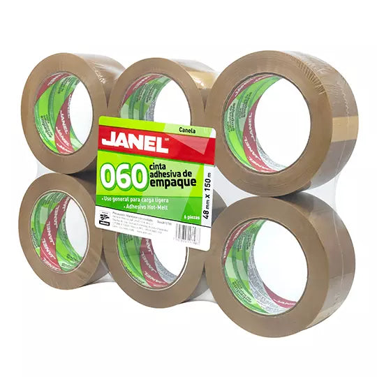 CINTA JANEL EMPAQUE CANELA .048X150MTS PAQ C/6
