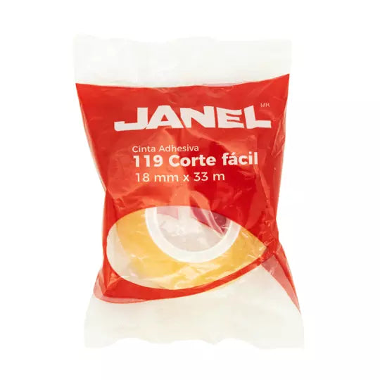 CINTA JANEL ADHESIVA 119 18X33 TRANSPARENTE PZA