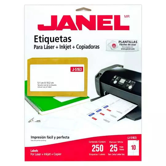 ETIQUETA JANEL LASER J-5163 51X102 MM C/250