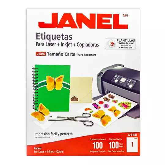 ETIQUETA JANEL 109 LASER 216 X 279 100H C/100