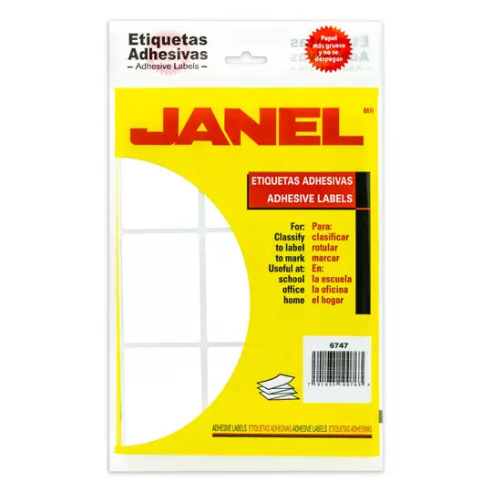 Etiquetas Adhesivas Janel Clásicas No. 13 67x47mm Sobre C/180