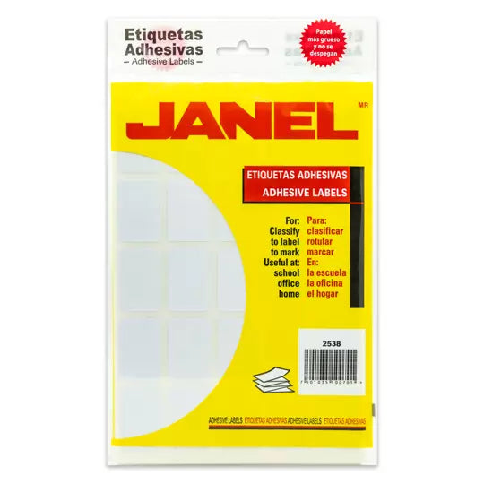 Etiqueta blanca JANEL clasica no. 7 con 500 etiquetas de 25x38mm