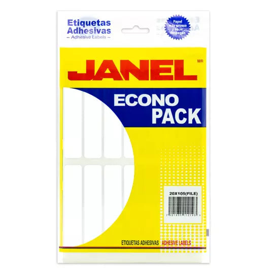 ETIQUETA JANEL ESCOLAR BLANCA 20X105 ECONOPACK