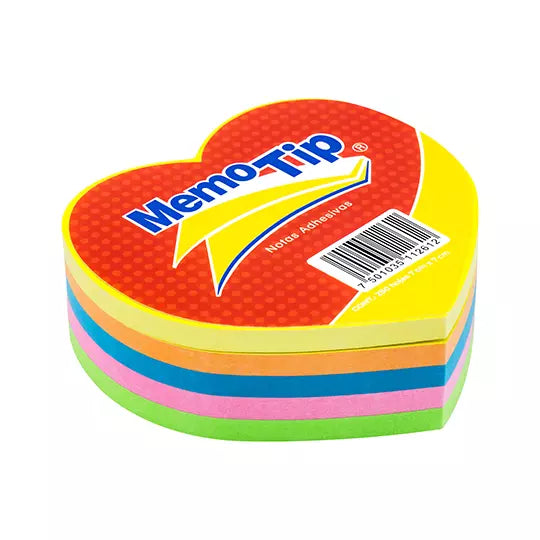 NOTAS ADHESIVAS JANEL MEMO TIP CORAZON 3X3 C/250