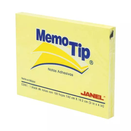 Notas Adhesivas Memo Tip amarillo 3x4 pu lg 1 blocj con 100 hojas