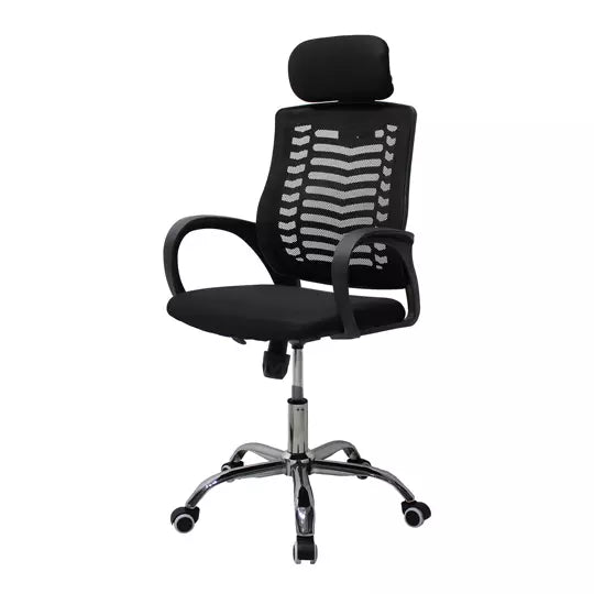 Silla directiva MUNDO IN 108A respaldo e n malla y asiento en tela con cabecera