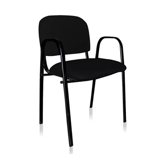Silla fija MUNDO mod. ISO con descansabr azos respaldo y asiento en tela