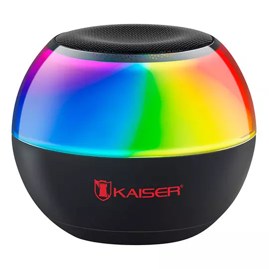 Bocina recargable KAISER 2" de 5 w con l uz multicolor color negro