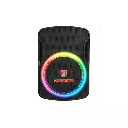 Bafle profesional KAISER 15" de 30,000 w con micrófono alámbrico y luz led