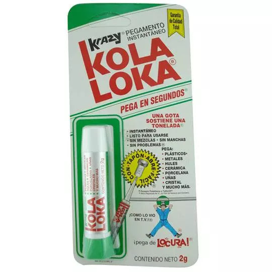 Pegamento instantáneo KOLA LOKA precisió n 2 gramos de cianoacrilato.