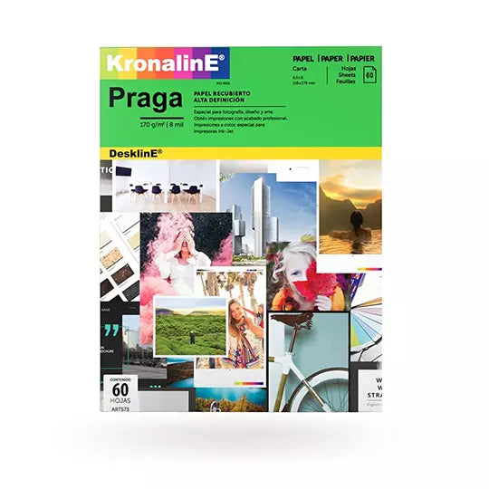 Papel fotografico Kronaline recubierto m ate tamaño carta paquete con 60 hojas