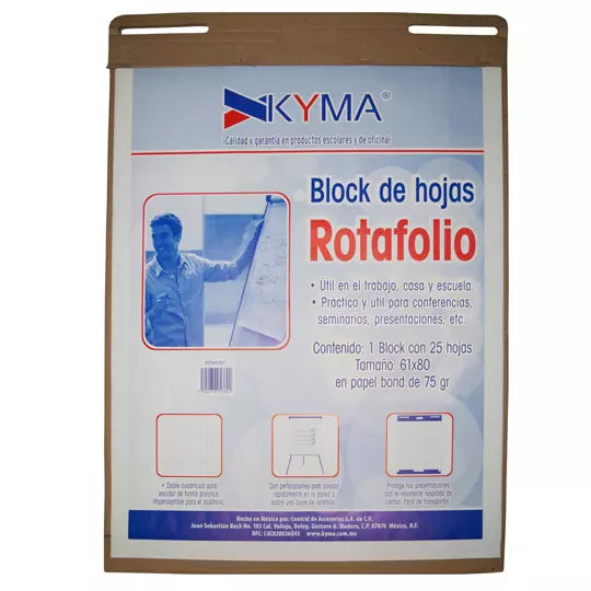 Block rotafolio KYMA cuadro grande 7mm c on 25 hojas