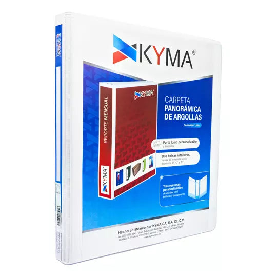 Carpeta panoramica KYMA carta blanca her raje en "D" de 0.5 pulgadas