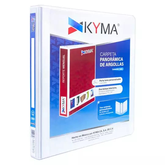 Carpeta panorámica KYMA carta blanca her raje en "O" de 1/2 pulgadas