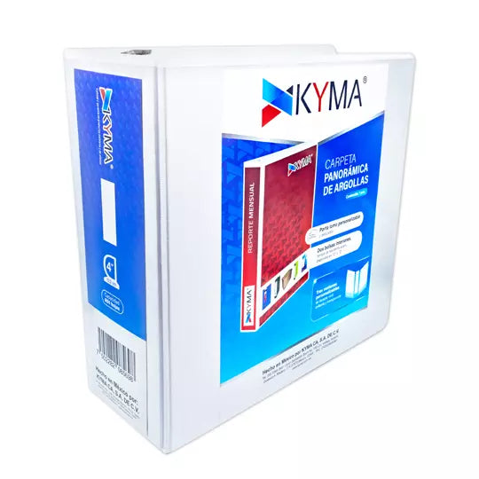 Carpeta Panorámica KYMA carta blanca her raje en "D" de 4 pulgadas