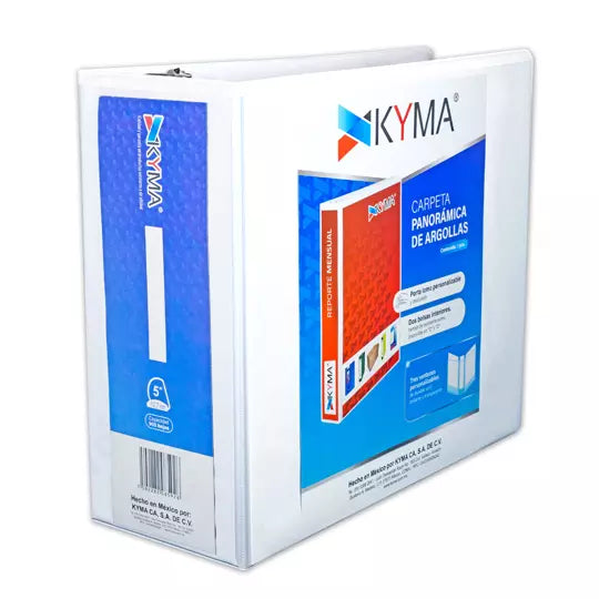 Carpeta panorámica KYMA carta blanca her raje en "D" de 5 pulgadas