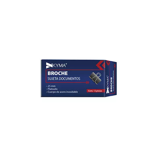 Sujeta documentos kyma binder 25mm c/12 pzs