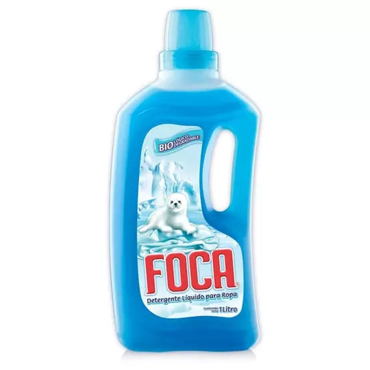 Detergente liquido biologico y biodegrad able Foca botella de 1 Lt.