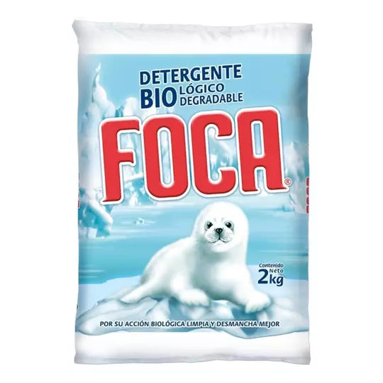 Detergente biologico y biodegradable en polvo Foca 2 kg