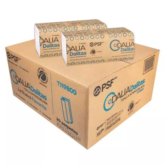 Toalla interdoblada Dalia, dalitas caja c/20 paq de 100 hjs c/u