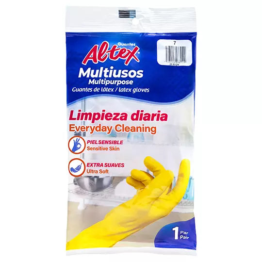 Guantes de hule Altex color rojo, N. 7 .