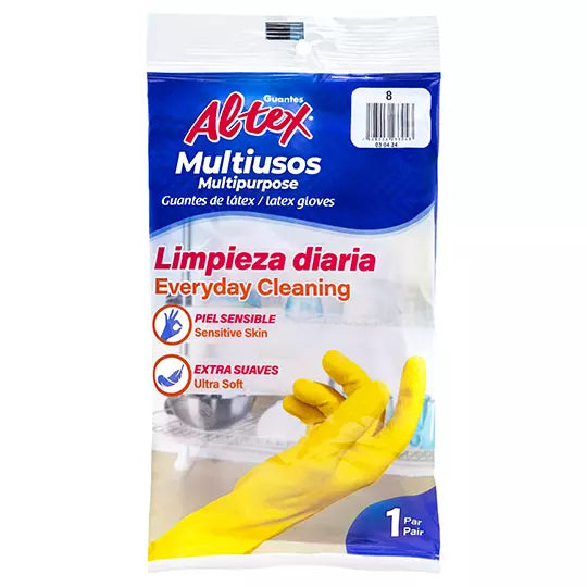 Guantes de hule Altex color rojo, N. 8 .