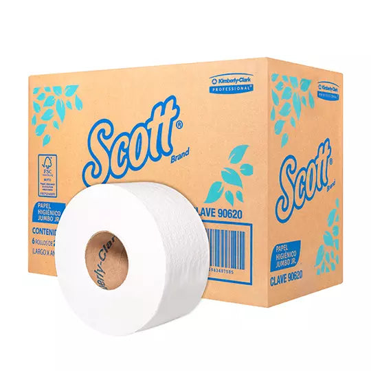 Papel Higiénico blanco Scott, caja c/6 b obinas 250m jumbo jr mod 90620