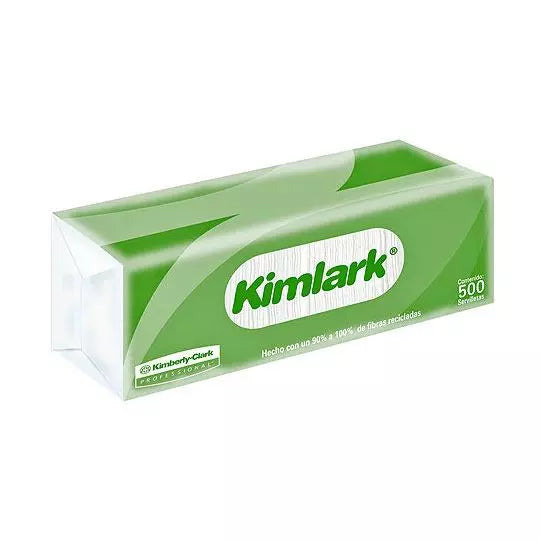 Servilletas blancas Kimlark caja con 12 paq. 500 hjs.