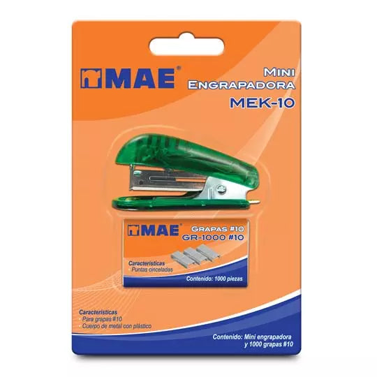 Kit de Engrapadora plastica mae mini Eng rapadora no 10 + 1000 grapas