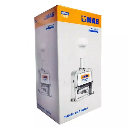 Foliador semiautomatico de 8 digitos mae 1 pieza