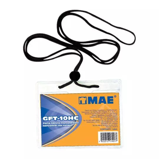 Gafete transparente horizontal marca mae caja con 50 piezas
