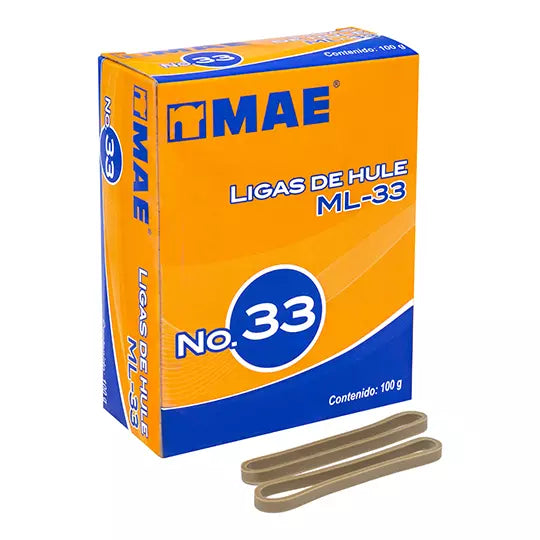 Liga de hule mae no. 33 caja con 100grs .