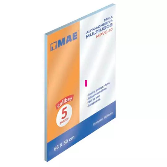Mica autoadhesiva multiusos MAE calibre 5 paquete con 10 piezas