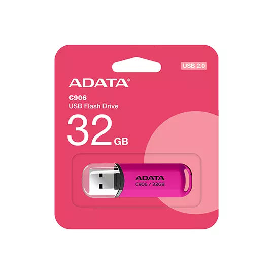 Memoria USB Adata C906, 32GB, USB 2.0, R osa