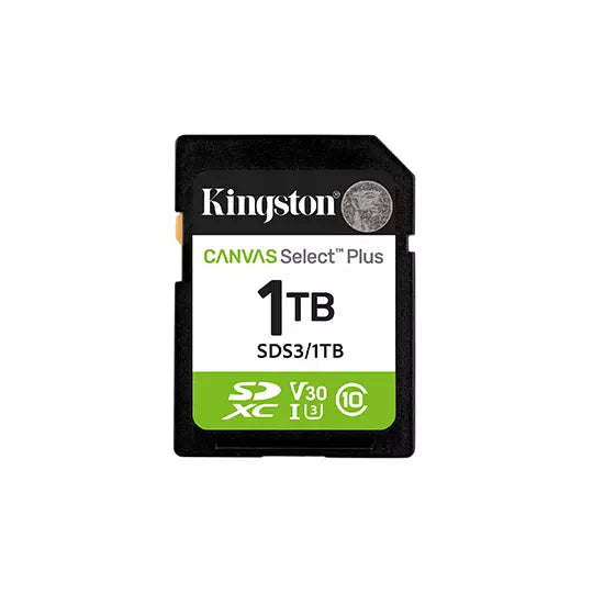 SDXC MEMORIA KINGSTON 1TB Canvas Select Plus Gen3 150MB/s C10 UHS-I U3 V30